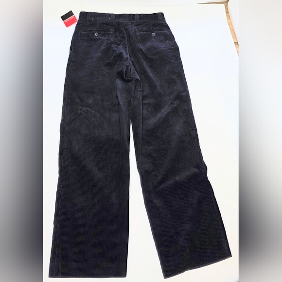 Pierre Cardin Pleated Dark Blue Corduroy Pants. 32/36 100% Cotton - Picture 6 of 13